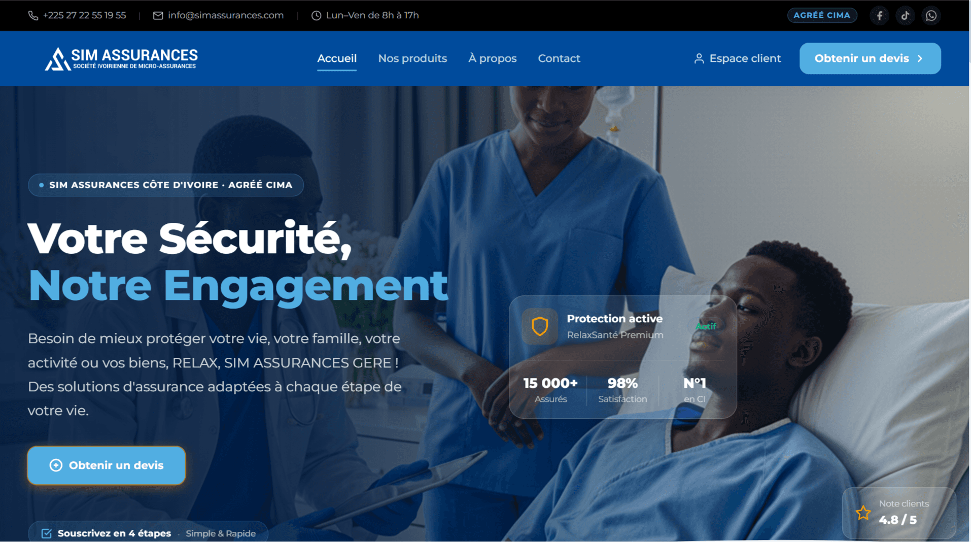 Aperçu du projet SIM Assurances